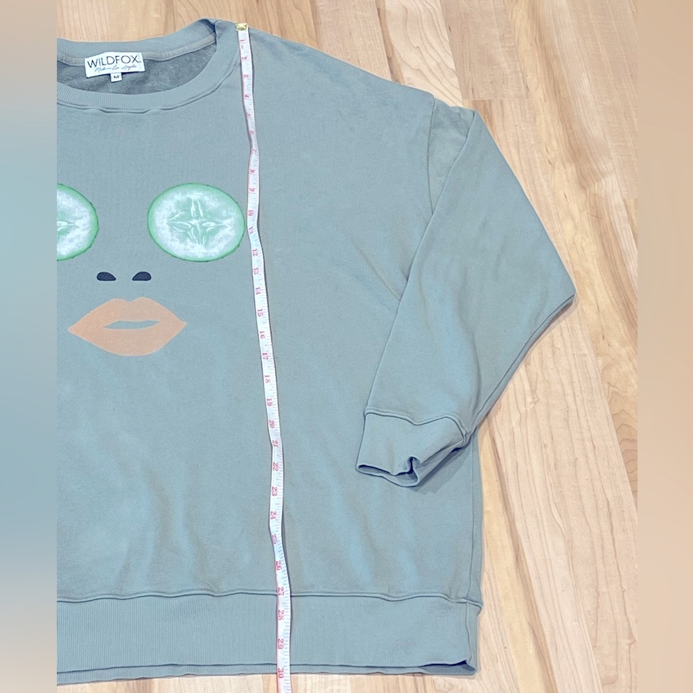 Wildfox Spa Day Roadtrip Oversized Sweatshirt - Green, Size M - Picture 5 of 10